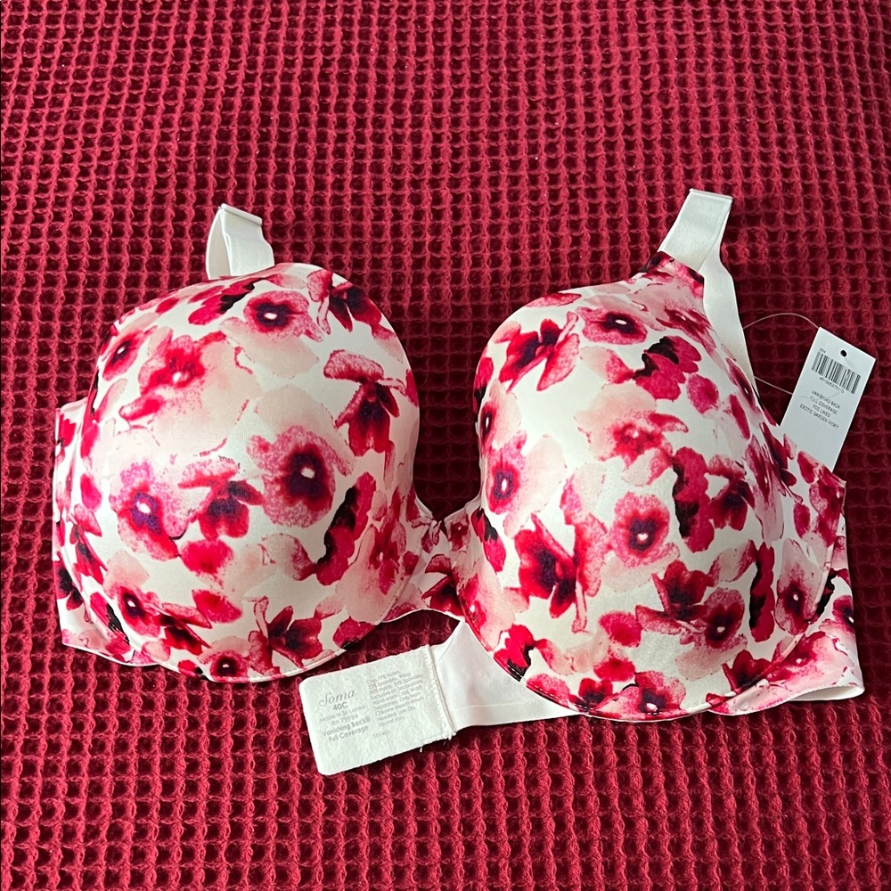 Soma Pink/White Floral Bra